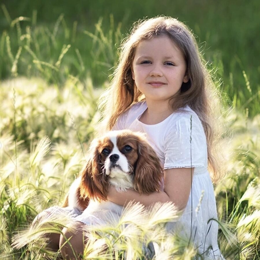 A family with their new puppy